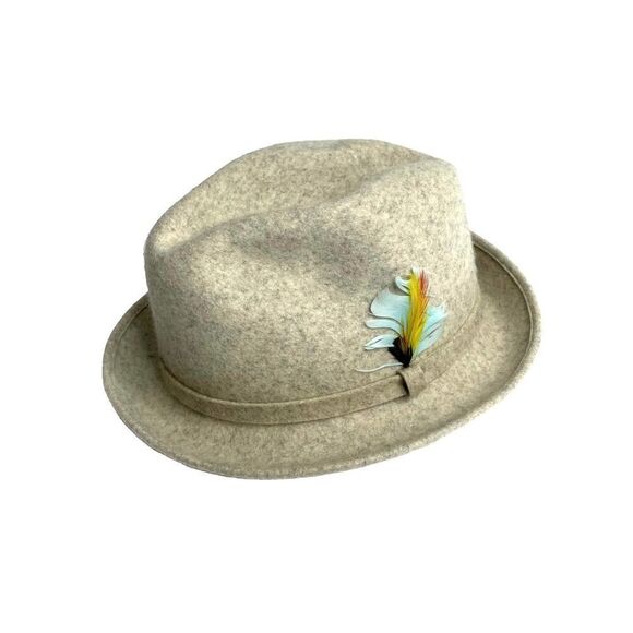Wormser Hats‎ by Allyn st. George pure 100% wool fedora hat Sz M neutral - Picture 2 of 9